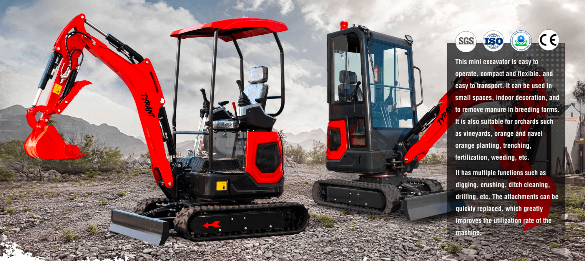 3800lbs TYRANT 17 Diesel Mini Excavator Kubota D902 Engine Side Swing w 12 attachments - Image 15