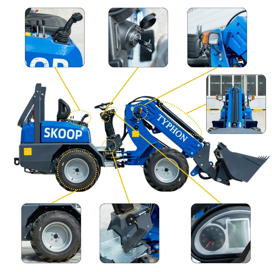 New TYPHON Wheel Loader with Kubota D1105 engine 24 hp 1 ton Load USA - Image 3