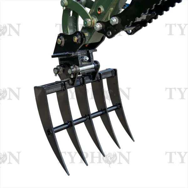 Small Rear Rake Attachment Mini Excavator Rake Compact Attachment | TYPHON
