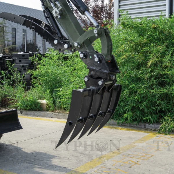 Small Rear Rake Attachment Mini Excavator Rake Compact Attachment | TYPHON