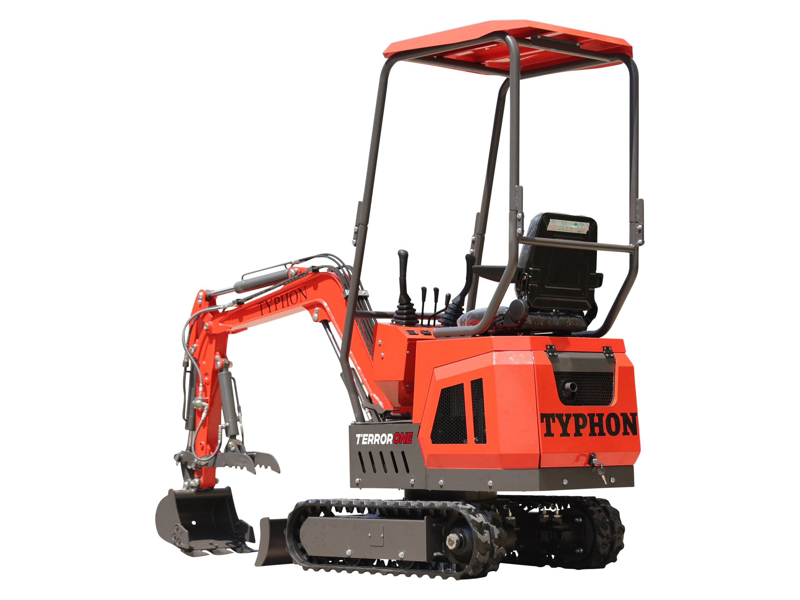 TYPHON TERROR ONE STORM Mini Excavator – 1 Ton Trench Digger with Canopy, Hydraulic Thumb Clip, Hydraulic Oil Cooler, 13.5hp B&S Engine USA - Image 6