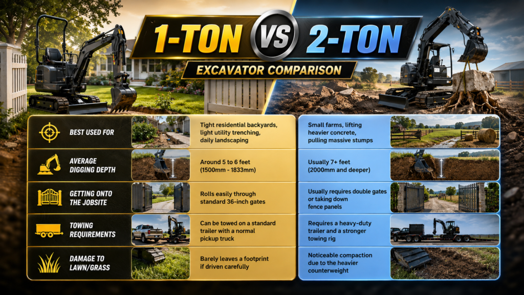 2-Ton Vs 1-Ton Excavator Table