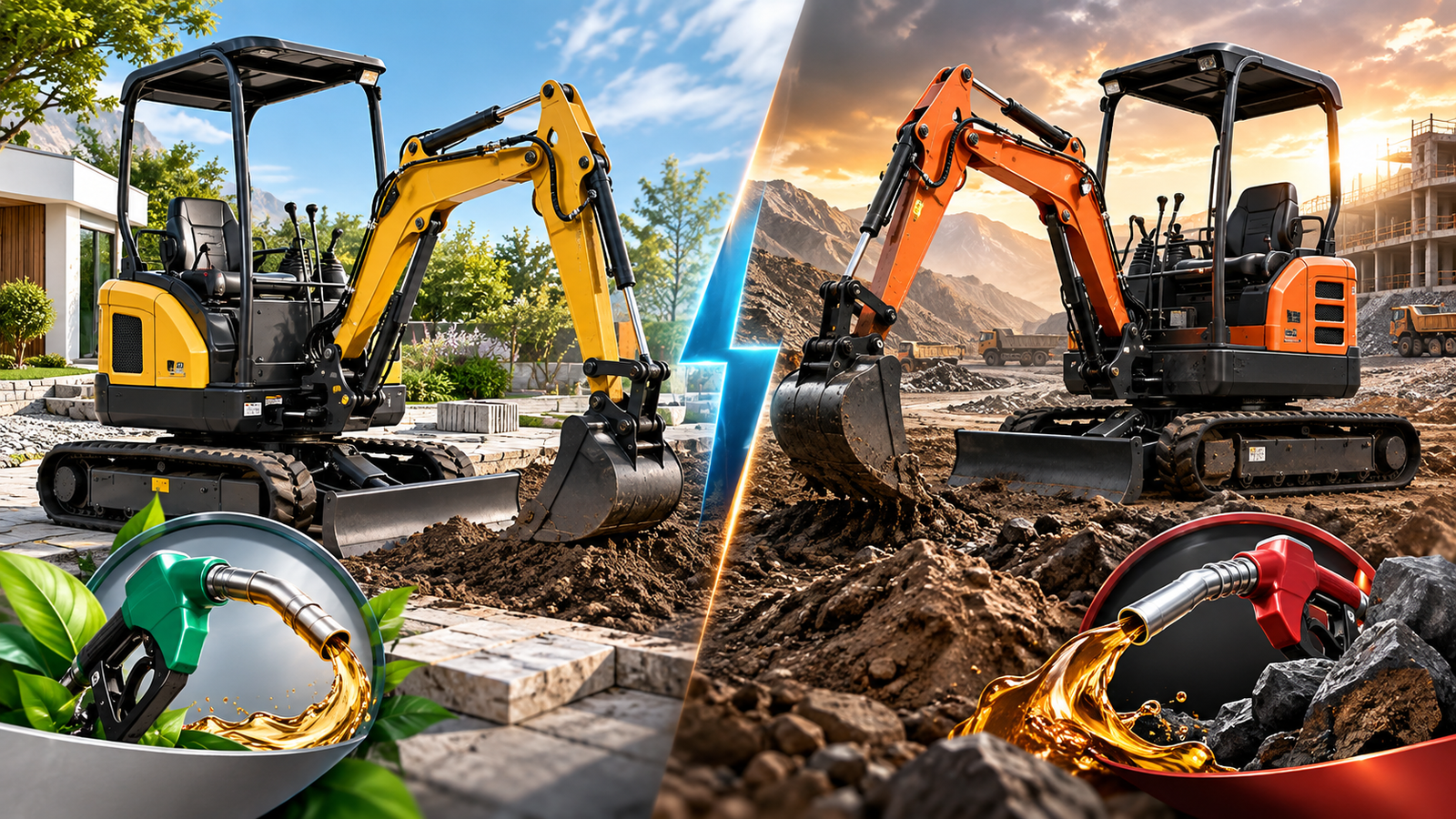 Gas vs. Diesel Mini Excavators